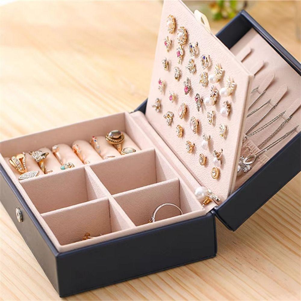 Large Capacity Jewelry Boxes PU Leather Jewelry Display Case  Jewelry Storage