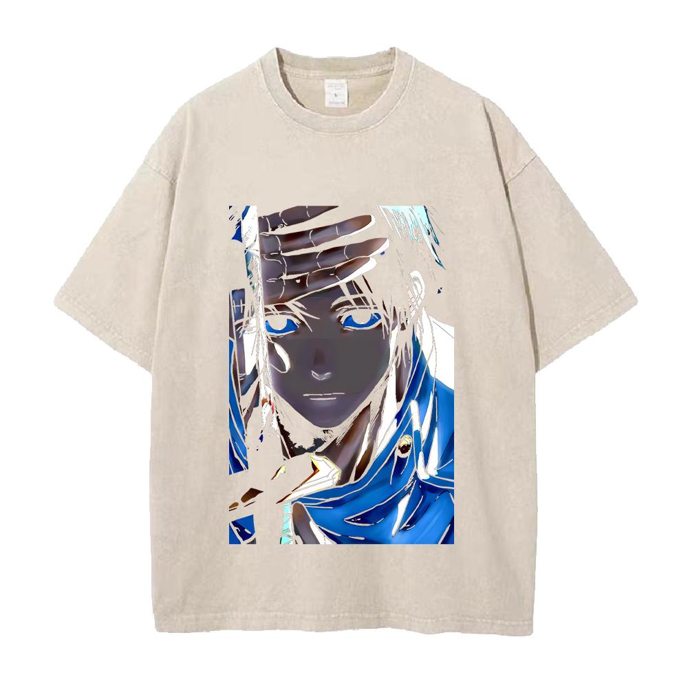 Okkotsu Yuta Print T-Shirt Jujutsu Kaisen Anime Kleidung Herren Damen Baumwoll-T-Shirts Vintage Washed Tee Harajuku Oversized T-Shirt
