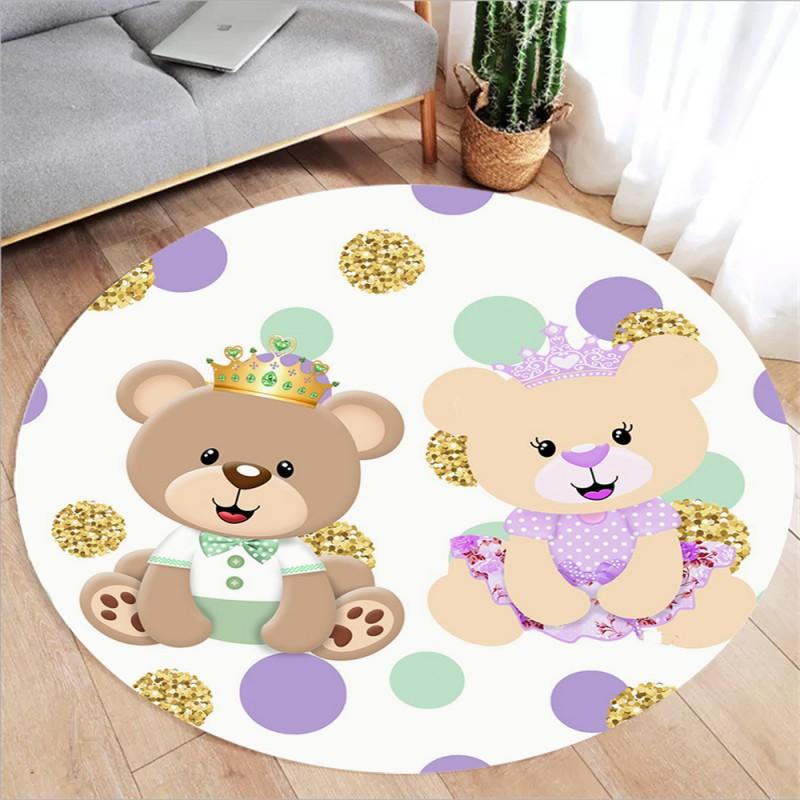 

Cute Little Bear Round Rug for Living Room Rug Picnic Mat Glunel, Lea, Coordinating Yoga Polymers, Gifts, Bedroom Rugs 60cm