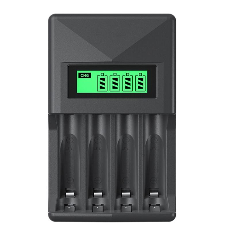 

Smart Charger LCD Display for Rechargeable Batteries Ni-MH/Ni-Cd AAA Batteries Over-temperature Protetcions White/Black 1