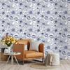 Floral Peel and Stick Wallpaper Blue White Boho Contact Paper for Bedroom Bathroom Removable Self Adhesive Wallpaper Rolls