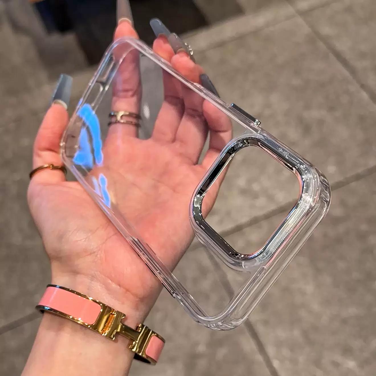 

Легкий Люкс Металева Кнопка Прозорий Чохол Для Мобільного Телефону Для OPPO Reno 15 F 5G 14 Pro 13 4G/5G 12 11 10pro 10 8 Z T 4G 7 6 5 Lite Reno5 Lite чистий