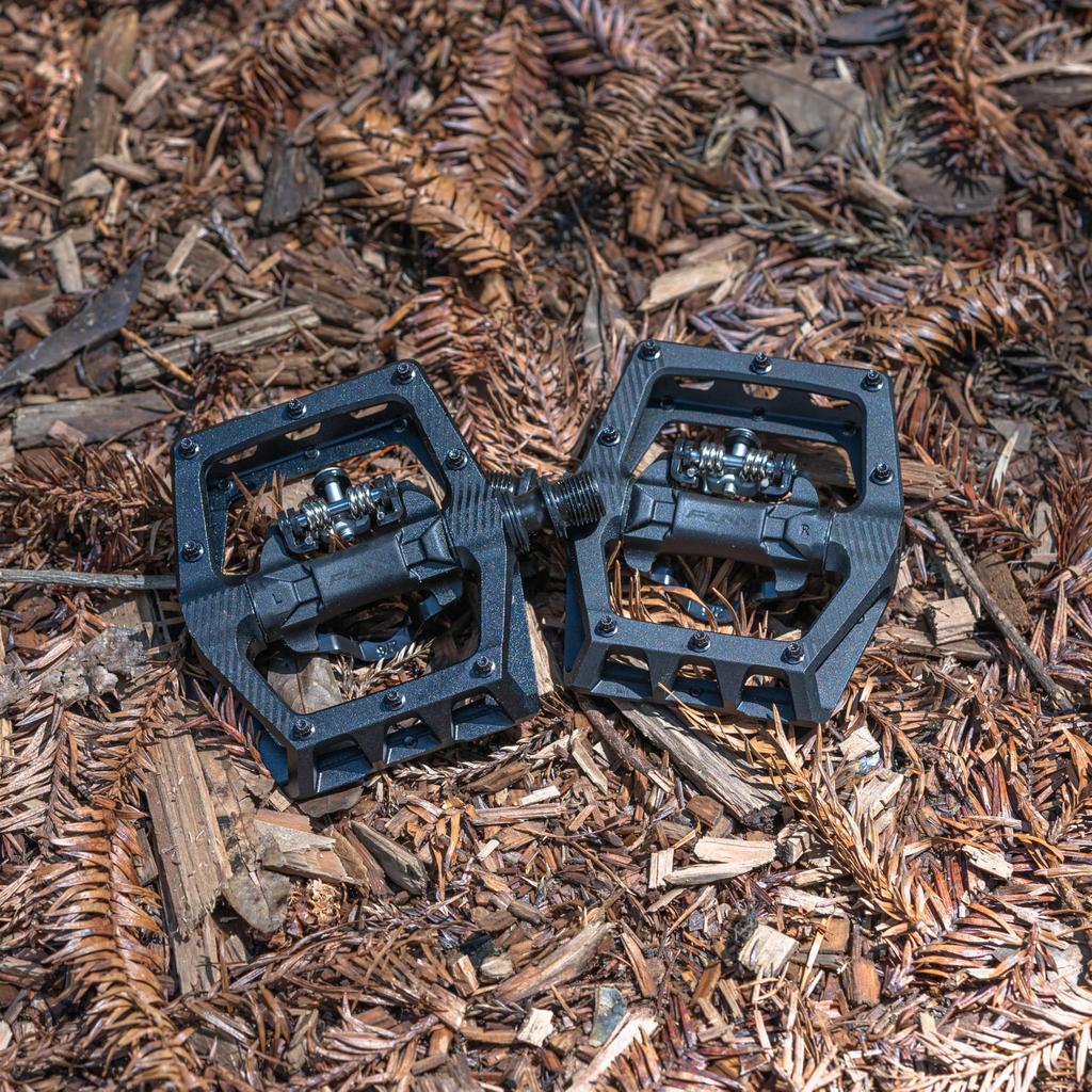 Funn Ripper2 Mountain Bike Clipless Pedals - Single-Sided Clip, Compact Platform Mountain Bike Pedals, SPD Cleat Compatible (Black)