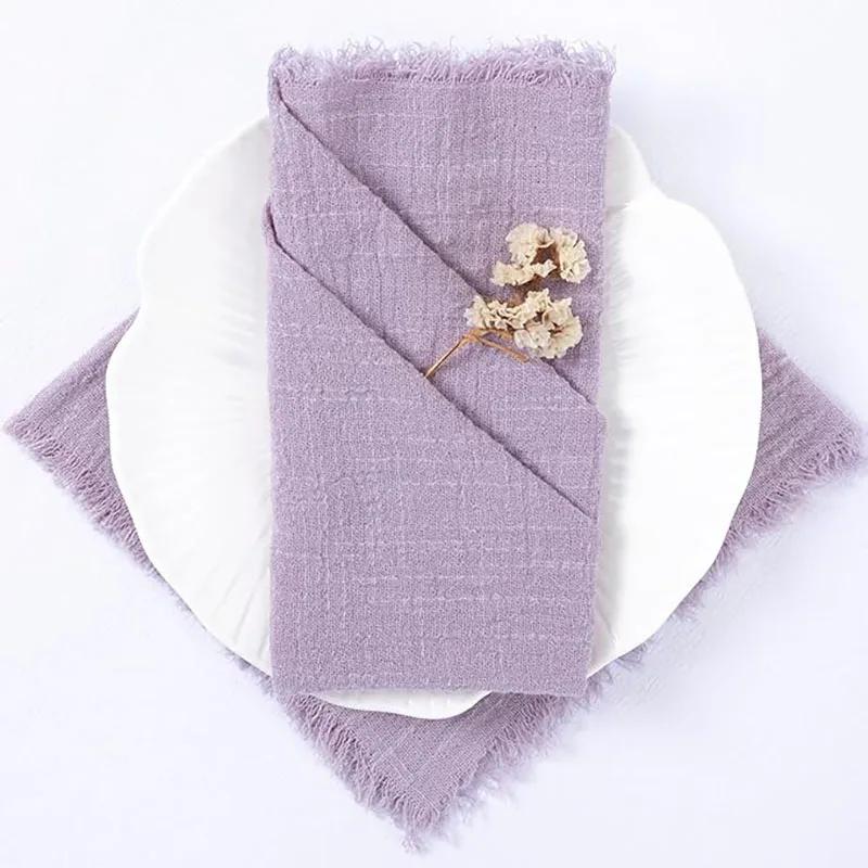 12pcs 40x40cm Dark Green Gauze Napkins 100% Soft Cotton Fabric Serviette Table Set Kitchen Tea Towels For Wedding Decorate