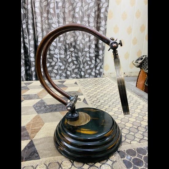 Antique Magnifying Glass with Wooden Base Adjustable Magnifier Lens Table Top Decor