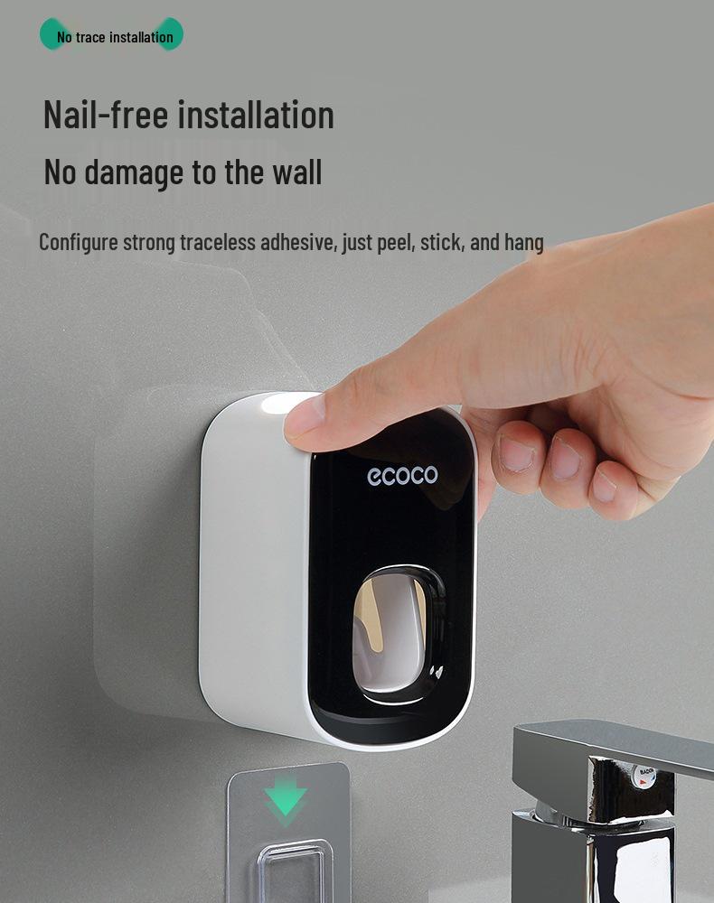 Yikoko Wall-Mounted Automatic Toothpaste Dispenser & Toothbrush Holder