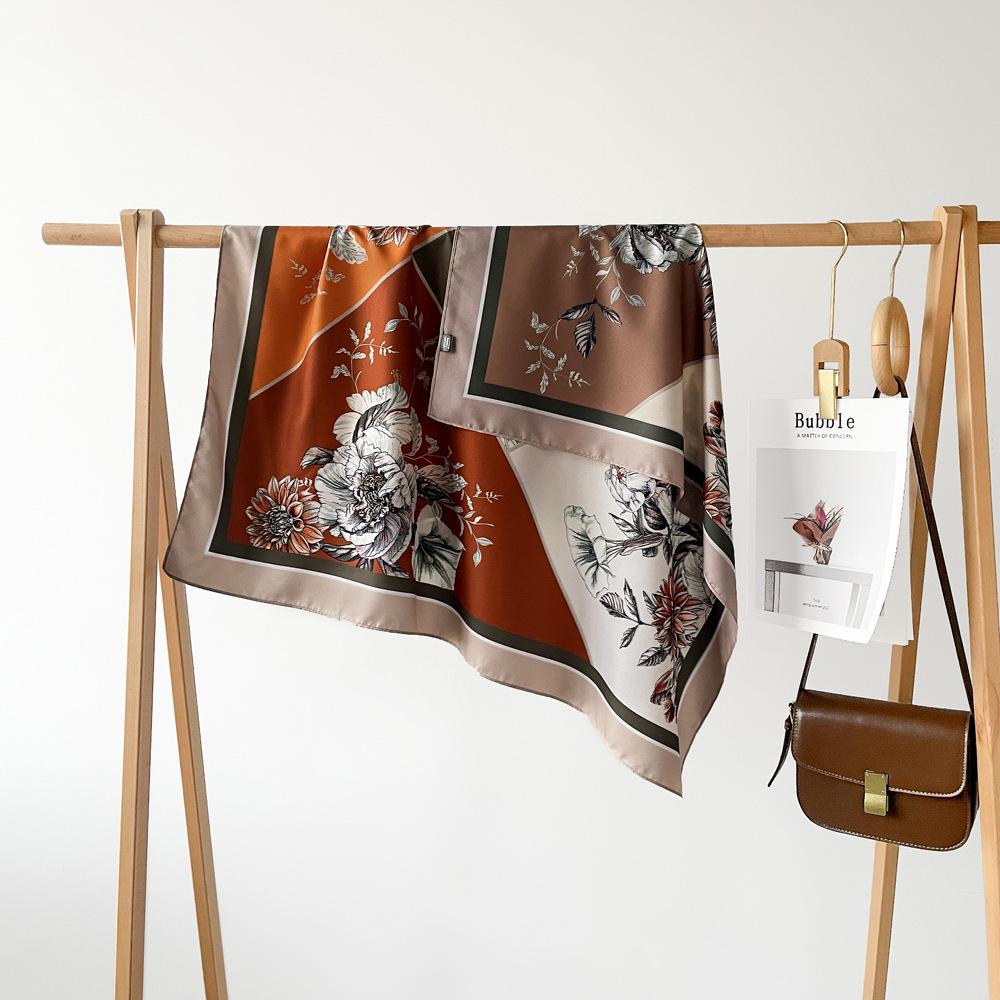 90*90Cm Square Scarf Twill Cotton Feeling Women Head Shawls And Wraps Luxury Print Neck Scarves Hijab Bandana Pashmina