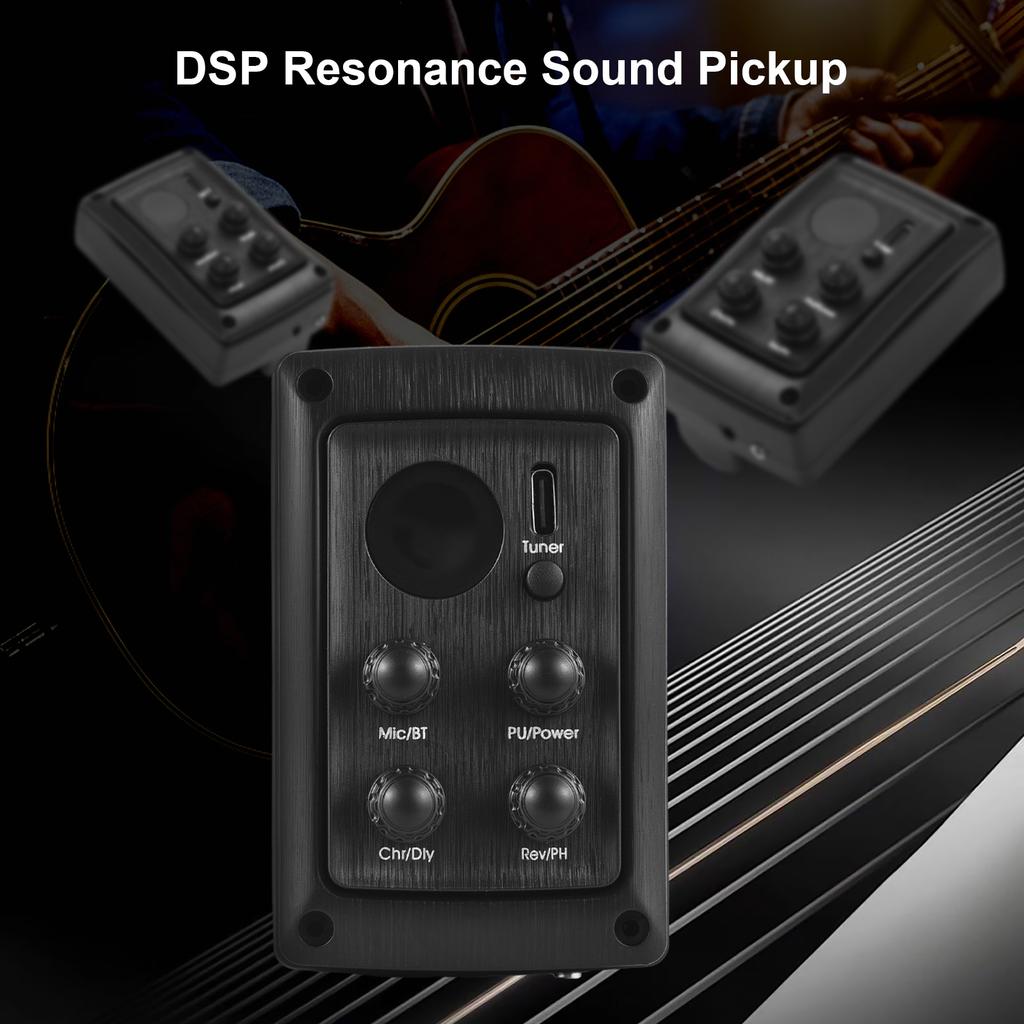 DSP Resonance Sound Pickup Guitar Resonant Pickup for Guitar with External Microphone Anti Howling BT Guitar Pickup DIY