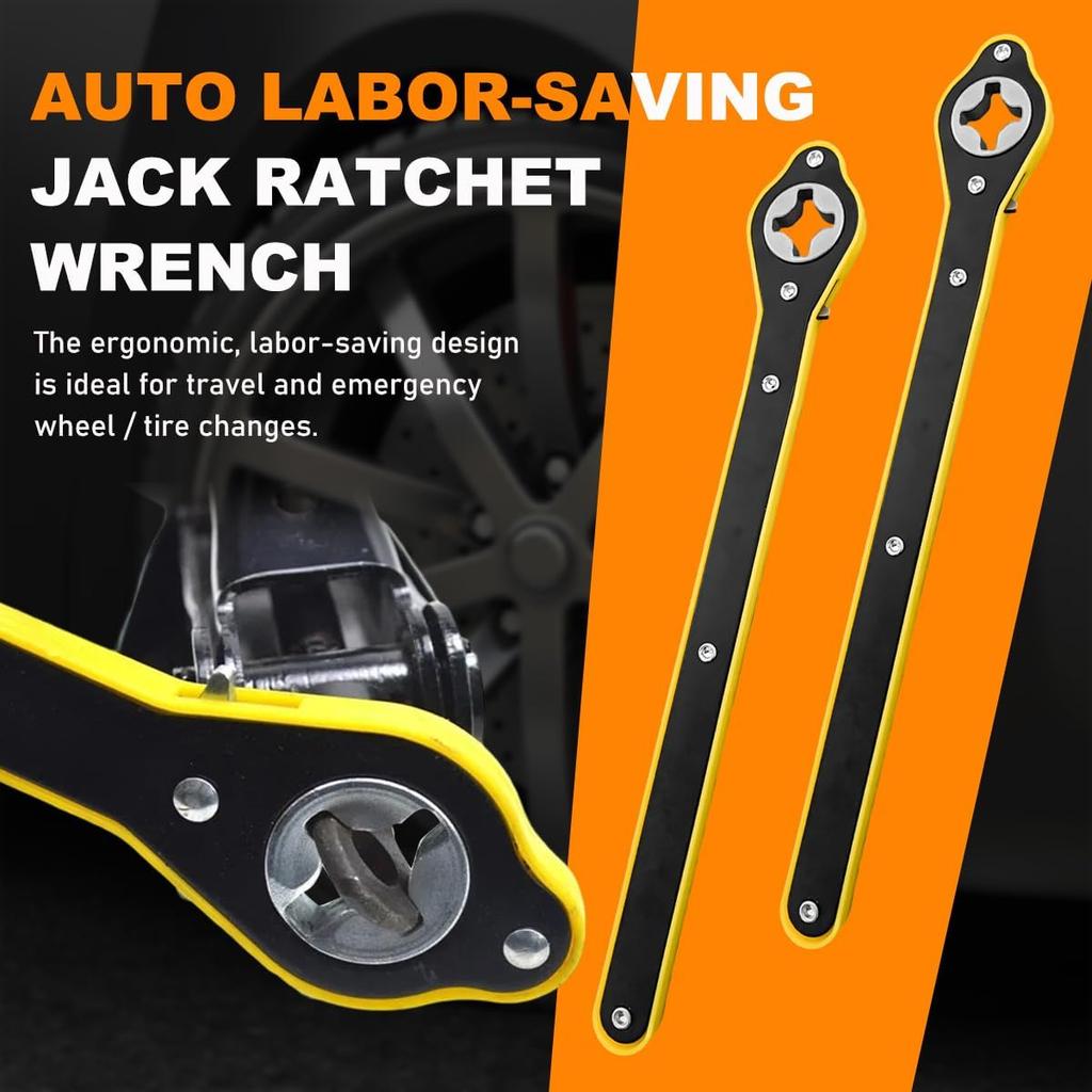 Car Jack Ratchet Wrench, 360 Degree Swivel Tire Wheel Jack Ratchet Wrench, Tire Wheel Jack Lift Speed Handle Tool Suitable for Vehicle SUV Truck,