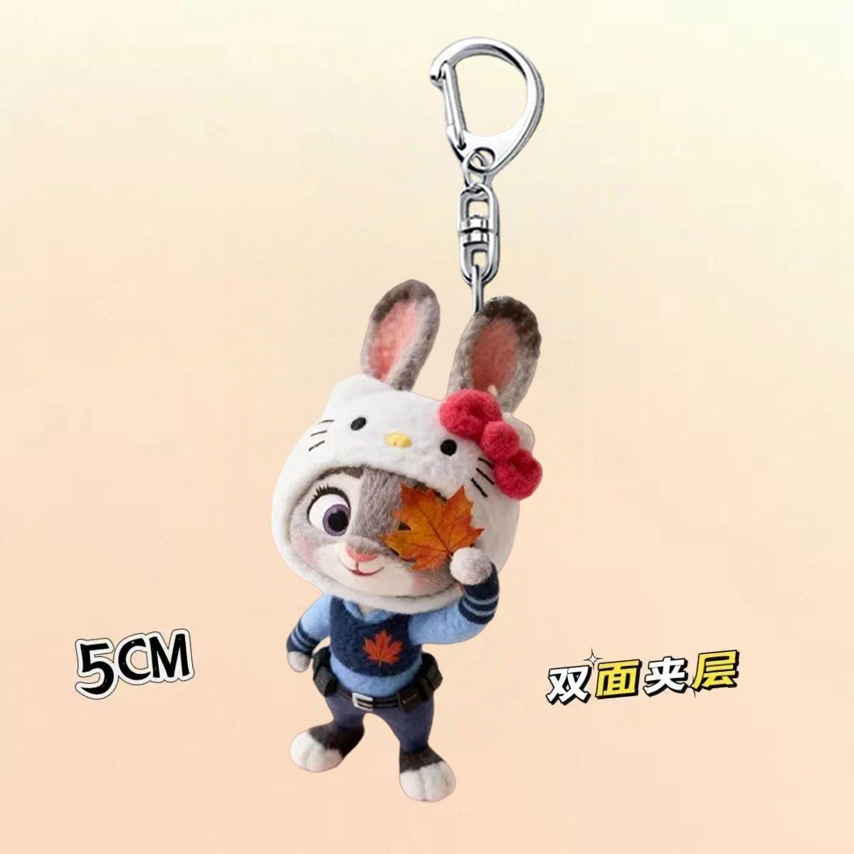 Cute Zootopia Judy And Nick Couple Acrylic Keychain Backpack Pendant Cartoon Gift