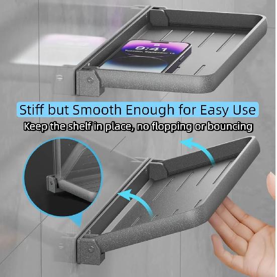 RV Aluminum Foldable Shelf - Wall-Mounted Folding RV Shelves - Compact Camper Trailer Accessories & Space-Saver 12.2X5.5 Inch