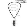 Acrylic Bead Chain Necklace for Women Vintage Tassel Sweater Chain Jewelry Accessory