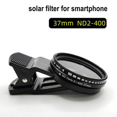 Universal Clip-on ND 2-400 Adjustable Density Filter Phone Polarizer Wide Angle Lens 37/52MM CPL Filter Camera Accessories