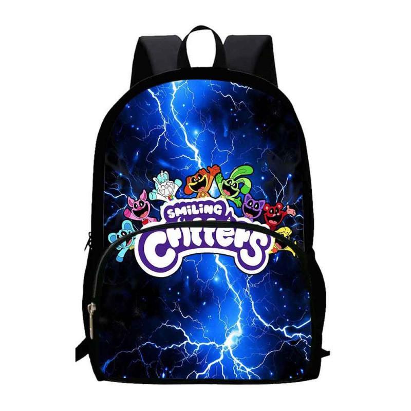 Schulrucksack für Kinder, Klassen 1-2, mit lächelndem Tier-Cartoon-Design, leicht, atmungsaktiv, Oxford-Stoff