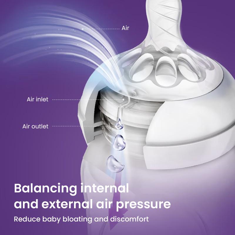 Philips Avent Babyflaschensauger, breites Kaliber, lebensmittelechtes Silikon, 2 Stück/Packung, 0 Monate, 1 Monat, 3 Monate, 6 Monate