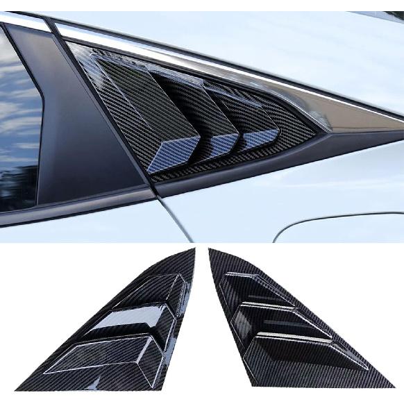 Rear Side Window Louvers for 10th Gen Civic Sedan, Compatible with Honda Civic 2016-2021 Accessories, Car Exterior Rear Side Window Louvers Air Vent