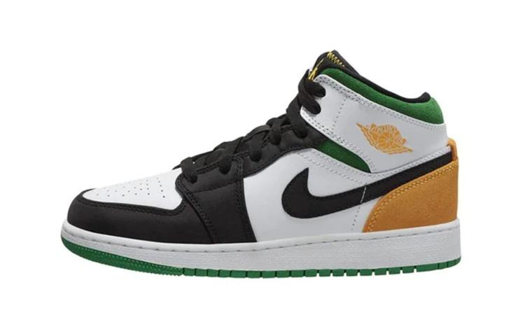 Jordan 1 Mid SE White Laser Orange Lucky Green PS BQ6932-101 35