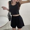 Casual Fashion Solid Color Women's Shirts Puff Sleeves Elegant Tops Shorts Casual Suit