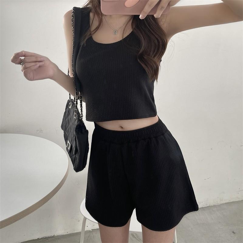 Casual Fashion Solid Color Women's Shirts Puff Sleeves Elegant Tops Shorts Casual Suit