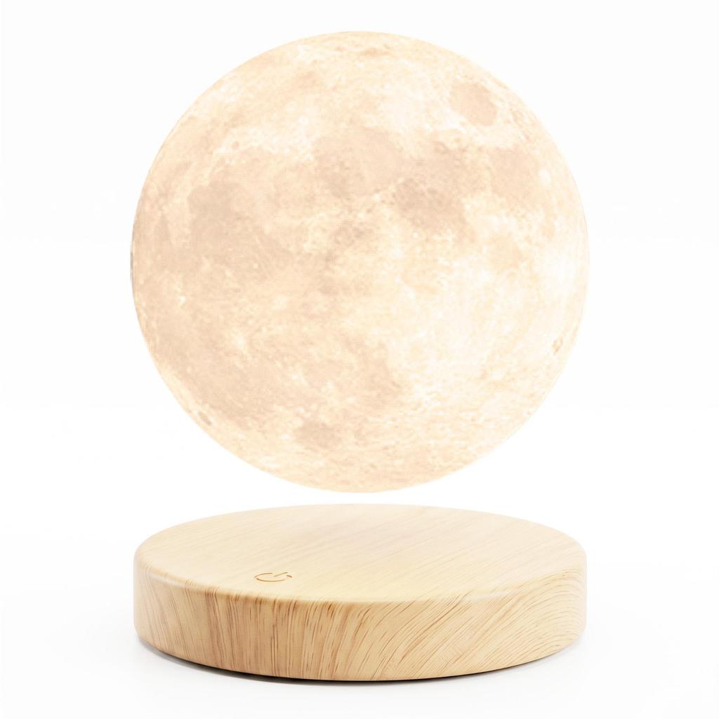 Rotating 6-Inch Multi-Color Magnetic Levitation Moon Lamp with High Brightness and Seven Colors