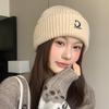 Autumn and Winter Simple Letter C Embroidered Woolen Hat Versatile Student Couple Pullover Hat Warm and Cold Proof Ear Protection Hat