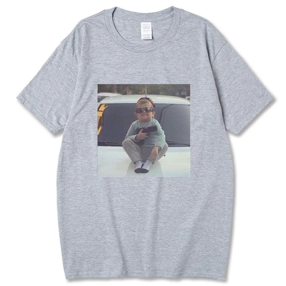 2023 New Hasbulla Fighting Meme T Shirt Unisex Women Mini Khabib Blogger T-Shirt High Quality Crew Neck Pure Cotton Oversized Tees Unisex