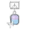 Zircon Colorful Crystal Butterfly Heart Flower Pendant Italian Charm Link Fit 9mm Bracelet Stainless Steel Women DIY Making Gift