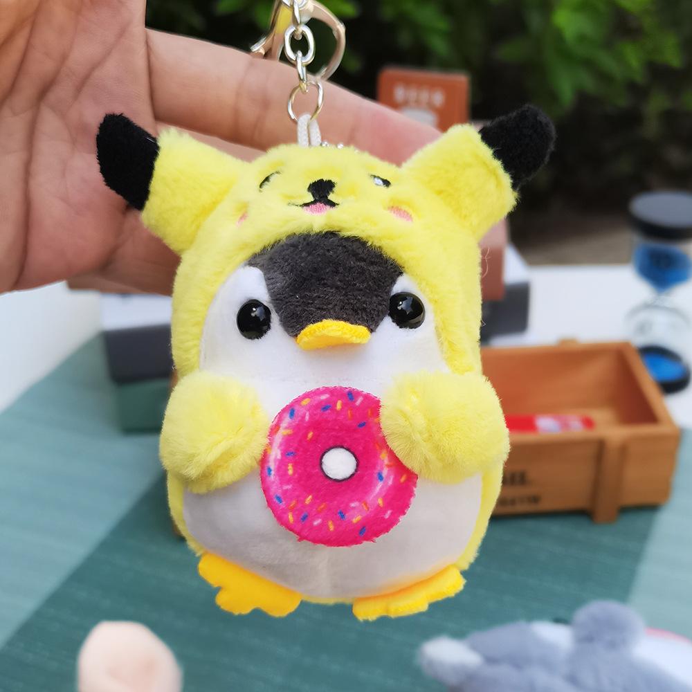 

Ins Japanese Penguin Schoolbag Small Doll Pendant Couple Keychain Plush Doll Bag Pendant Bead Chain