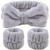 3pcs Wash Face Wristband Headband Set Skin Care Spa Water Absorption Wristbands Women Girls Sweatbands Bathroom Accessories