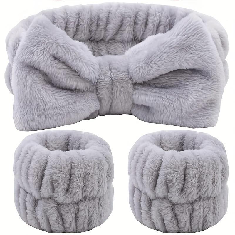 3pcs Wash Face Wristband Headband Set Skin Care Spa Water Absorption Wristbands Women Girls Sweatbands Bathroom Accessories