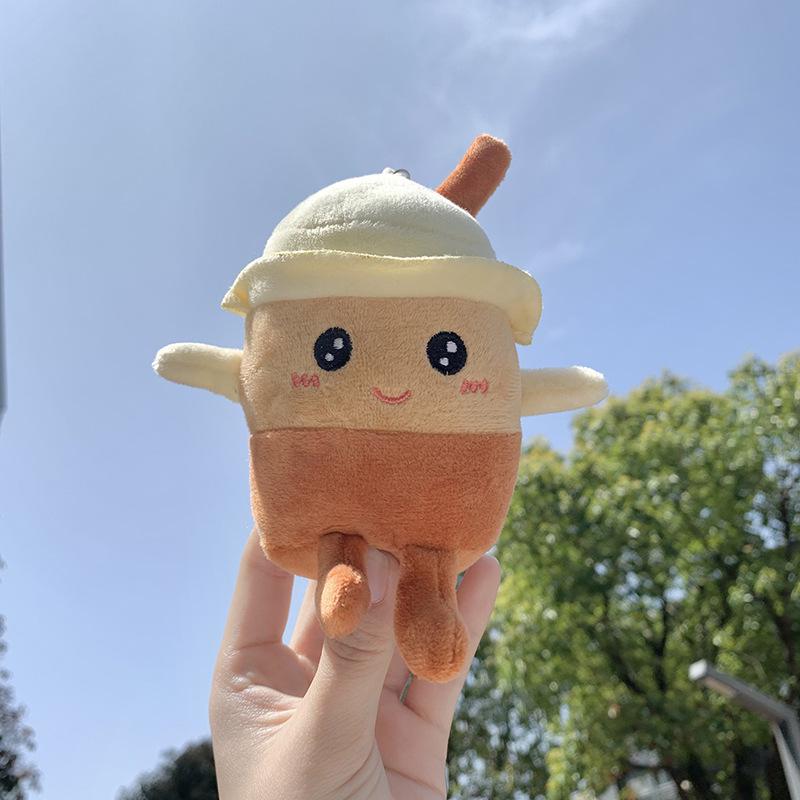 Creative Milk Tea Cup Doll Keychain - Cute Plush Accessory for Backpacks