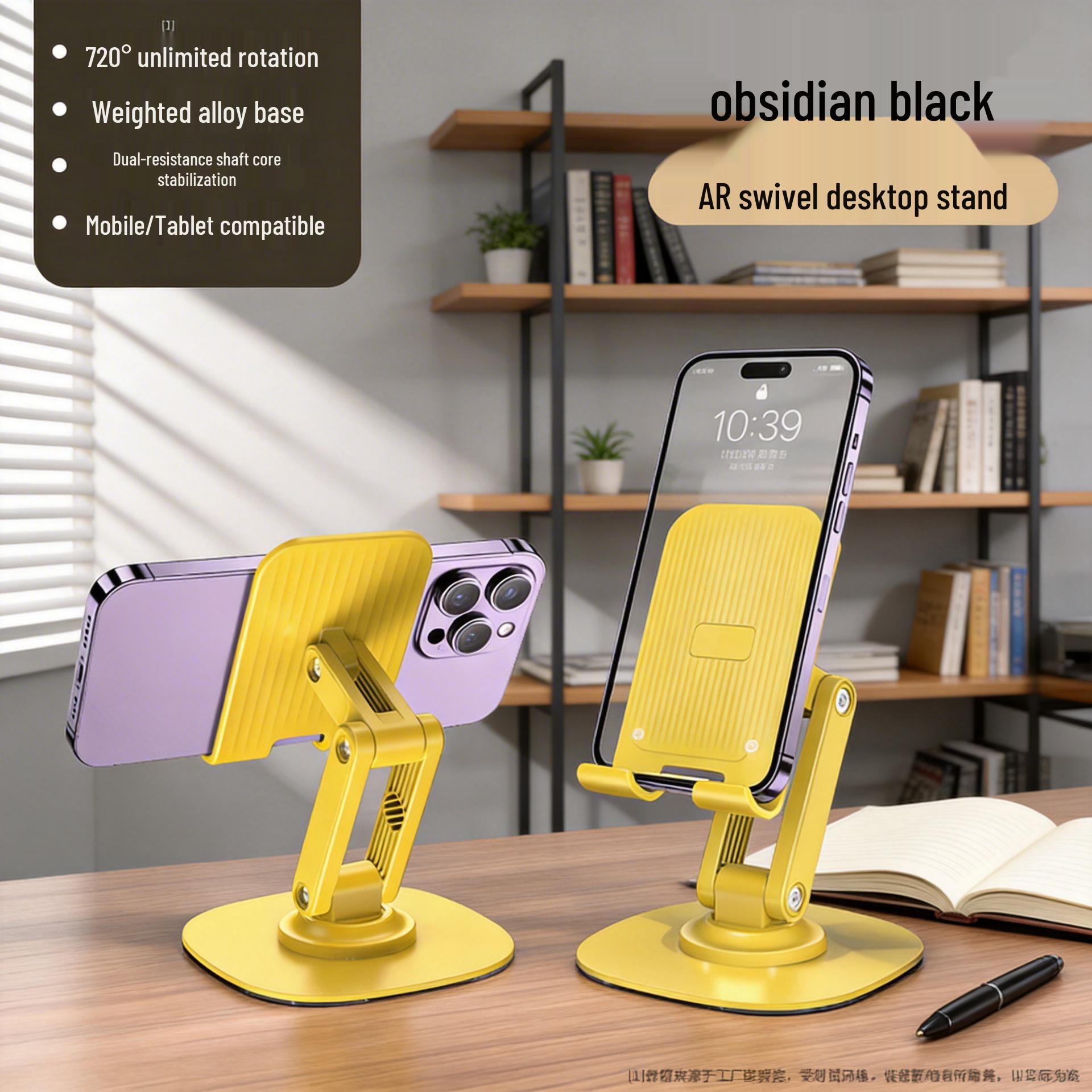 Desktop 360° Rotating Phone & Tablet Holder with Weighted Base for Live Streaming
