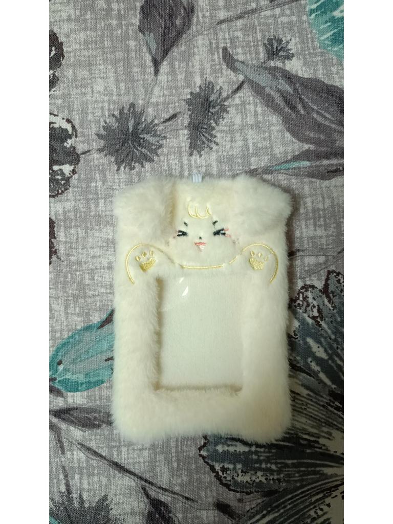 Chaveiro de Mochila de Pelúcia de Animal Fofo e Porta-Cartões - Pingente de 3 Polegadas para Fotos e Cartões