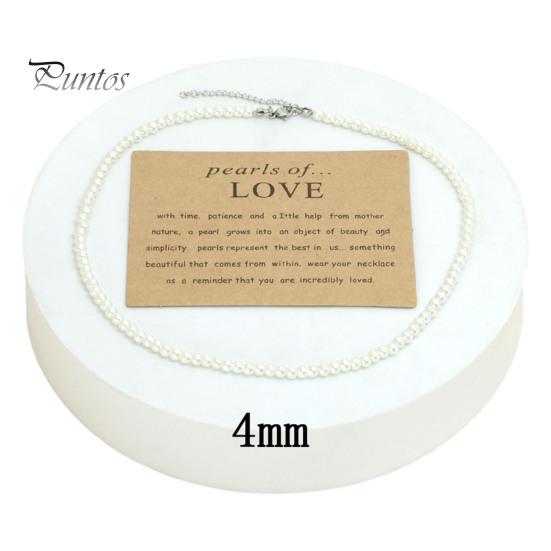 4/5/8/10mm Women Necklace Beaded Elegant Temperament Noble Dainty Luxury High Gloss Faux Pearl Clavicle Necklace Fashion Jewelry