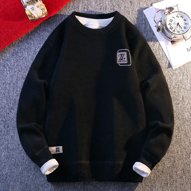 Men's Fleece Lined Thickened Pullover Sweatshirt