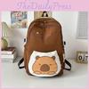 Fabric Oxford Capybara Backpack With Print Pattern And Durable Design For Kids