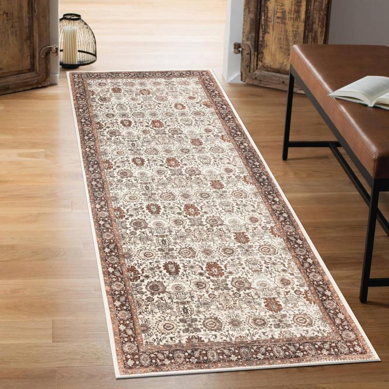 Tappeto Lungo Corridoio Persiano Retrò Antiscivolo Resistente all'Usura Lavabile Tappetino per Pavimento Tappeto per Camera da Letto Decorazione per la Casa