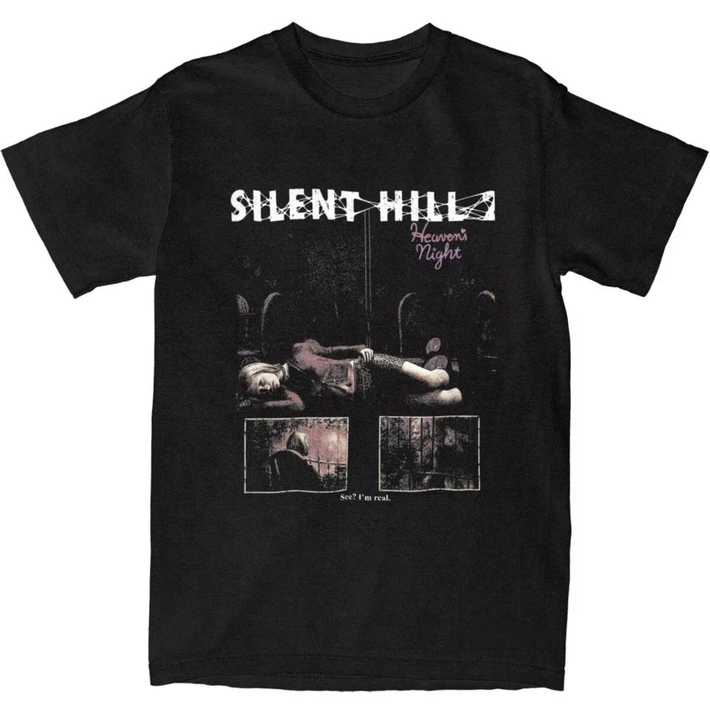 

Silent Hill 2 SH2 TShirt Heavens Night Popular Men TShirts Short Sleeve Y2K Basic Tops Beach Cotton ONeck Oversize Top Tees S