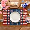 Strisce Stelle Bandiera Americana 4 Luglio Tovagliette Set da 4, 12x18 Pollici Giorno dei Caduti Tovagliette Patriottiche per Festa Cucina Sala da Pranzo Decorazione