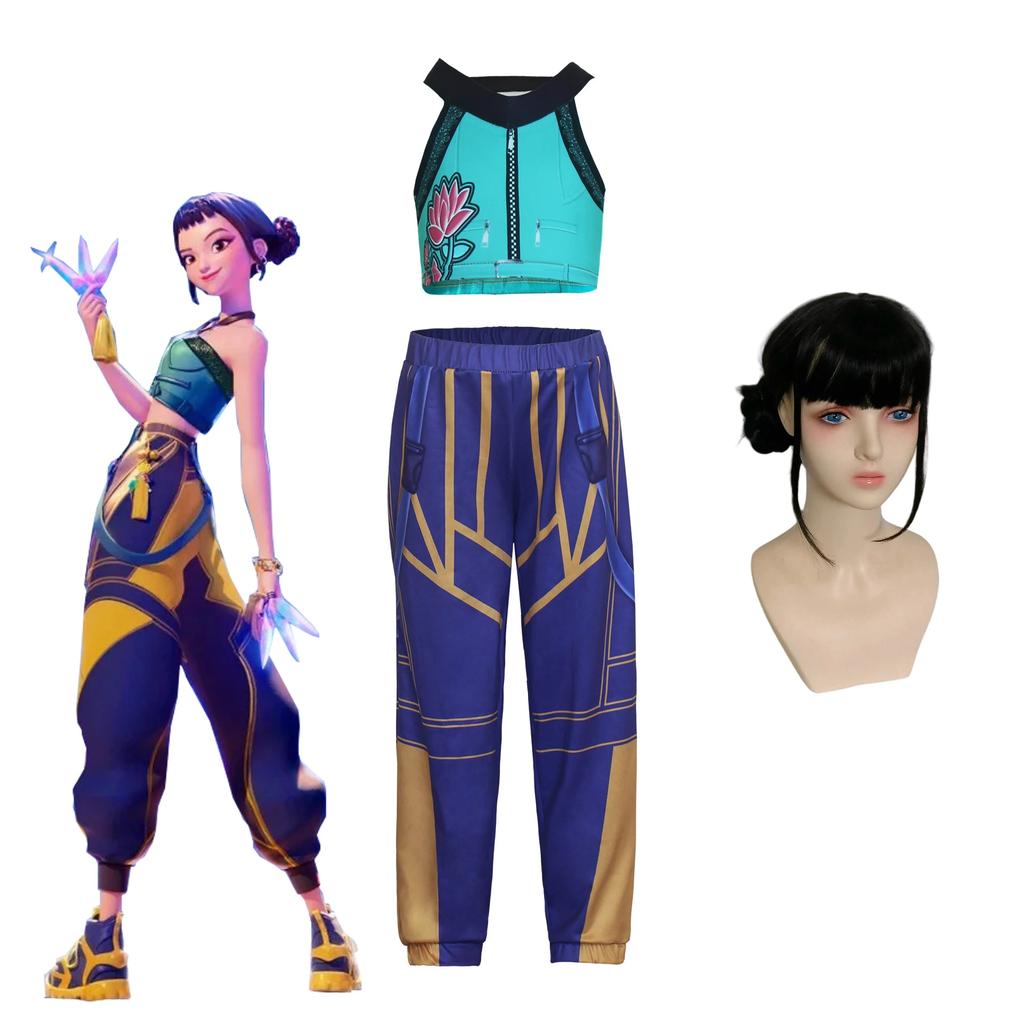 Dětské Cosplay Kostýmy Lovců Démonů pro Dívky Zoey Mira Rumi Fantasy Roleplay Oblečení Kpop Halloween Karnevalové Párty Obleky