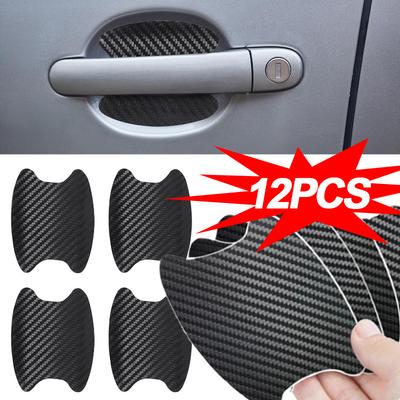 Car Stickers Anti Scratch Car Door Handle Carbon Fiber Protector  Automobiles Handle Protection Film Styling Exterior Accessorie