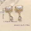 1 Pair Vintage Court Style Hollow Heart Synthetic Pearl Earrings – Ins Cold Gentle Design, Light Luxury Fashion Accessory for Prom Ball & Daily Wear