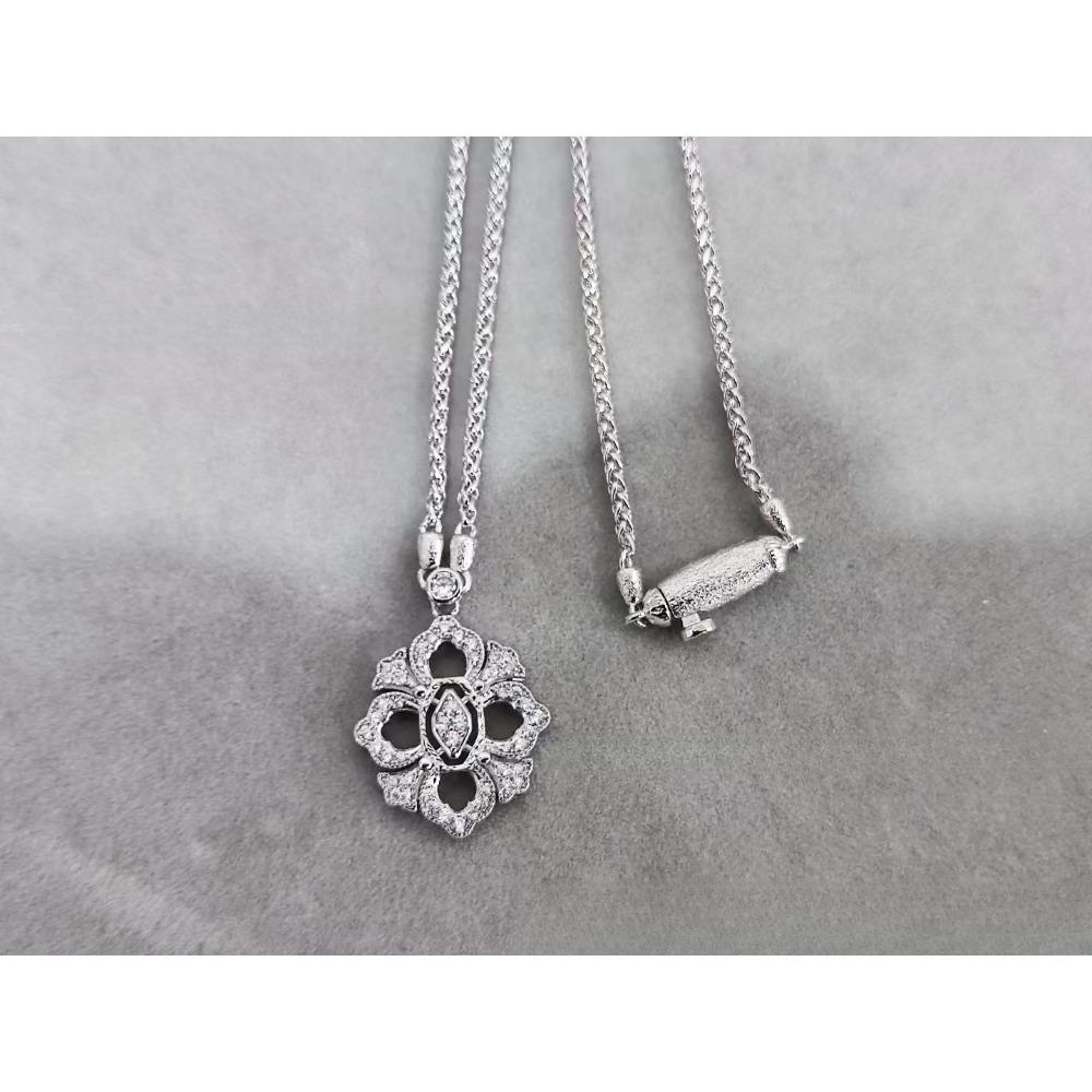 Four-leaf Clover Hollow Jewelry Brushed Necklace for Women