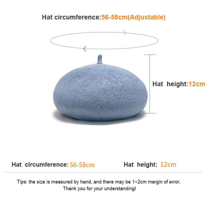 RongGuang High-Quality Winter Warm Unisex Wool Beret Hat for Sports and Fashion