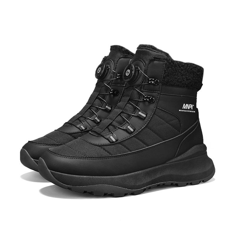

Зимние ботинки для снега для мужчин и женщин, сохраняющие тепло, хлопковая обувь, походная обувь для босых ног, плюшевые теплые высокие ботинки, мужские кроссовки 42 чёрный