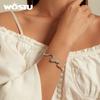 WOSTU Silver Color Classical Snake Open Bangle Bracelets For Women Men Green White Zircon Charm Bracelet Unique Jewelry Gift