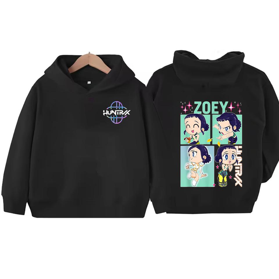 Girls Hooded Sweatshirt Warm KPop Demon Hunter Rumi Derpy Cartoon Boy Children's Korean Wave Fashion Casual Tops Casual Clothing