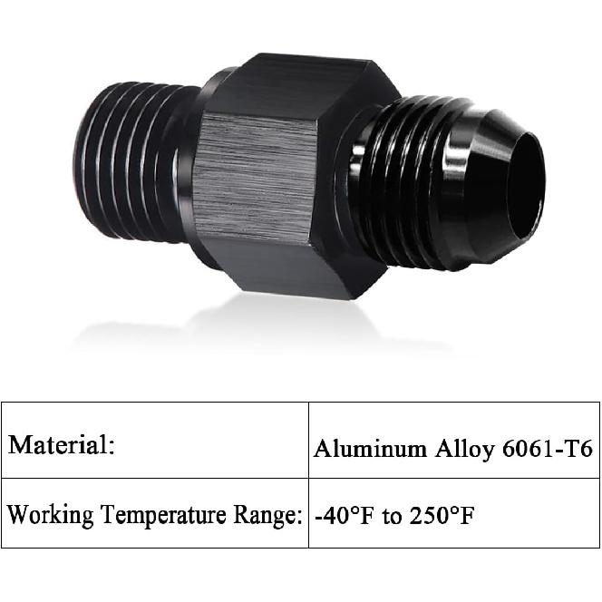 2 Packs 6AN Male Flare to 1/4" NPSM Transmission Cooler Adapter Fitting, 6An Fitting, AN6 Transmission Fitting Fits 200-4R, 700R4, TH350, TH400,