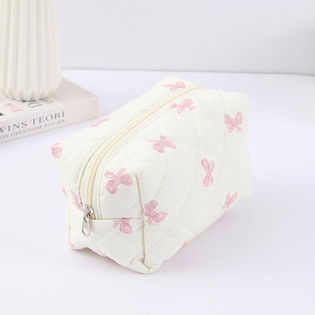 1 Pc Exquisite Bowknot Single-layer Pencil Case, Floral Pattern Design Storage Bag, a Must-have for Back To School Season