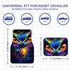 2pcs/4pcs Neon Splatter Owl Pattern Car Floor Mats, Car Interior Mats, Durable, Mother's Day Gift, Suitable For All Types Of Ca